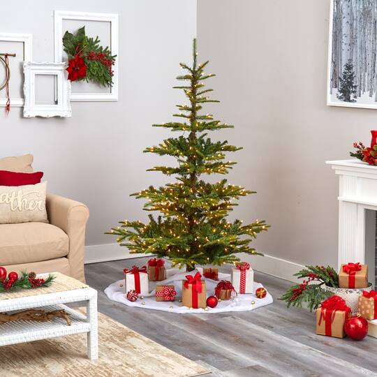 6ft. Pre-Lit Layered Washington Spruce Artificial Christmas Tree with Clear Lights